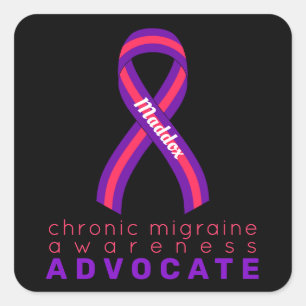 Chronic Migraine Advocate Black Square Sticker