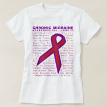 Chronic Migraine Aware - Symptoms & Ribbon w/Lines