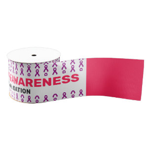Chronic Migraine Awareness Pattern Ribbon Grosgrain Ribbon