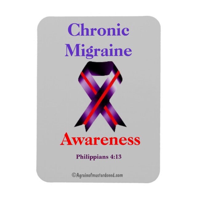 Chronic Migraine Awareness Ribbon Magnet (Vertical)