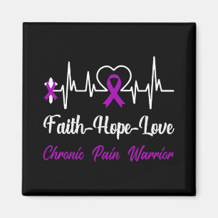 Chronic Pain Awareness Heartbeat Christian Cross P Magnet