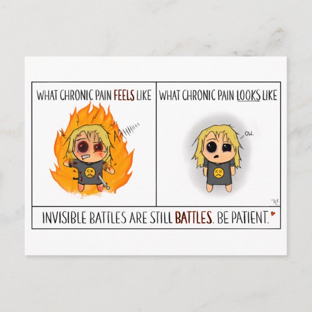 Chronic Pain comic postcard (Front)