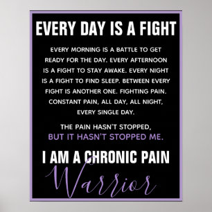 Chronic Pain Warrior (fully customisable) Poster