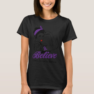 Chronic Pancreatitis Warrior Unbreakable Purple Ri T-Shirt