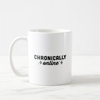 Chronically online funny doomscrolling girl coffee mug