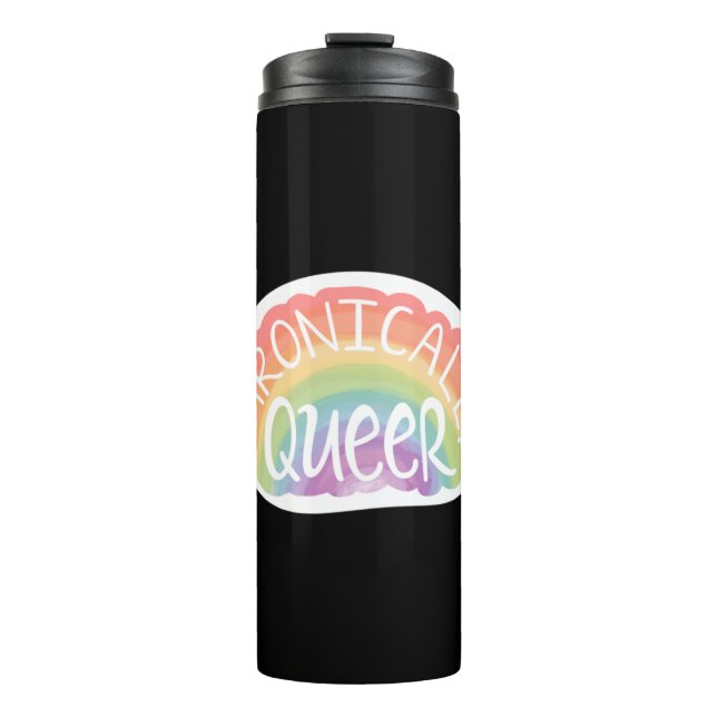 Chronically Queer Sticker  Thermal Tumbler (Front)