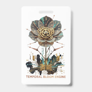 Chrono-Flora: The Mechanical Soul of Nature ID Badge