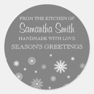 Chrsitmas From the Kitchen of Sticker Grey Snow