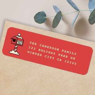 Chrsitmas Return Address Label North Pole Mail