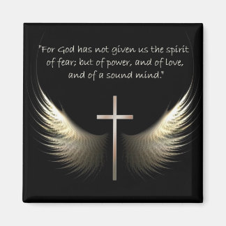 Chrstian Cross with Holy Spirit and Bible Verses Magnet