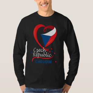Chrudim Czech Republic Heart Flag Lion Coat Of Arm T-Shirt