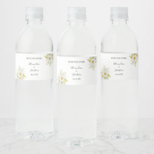 Chrysanthem Greenery Bridal Shower Couples Wedding Water Bottle Label