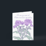 Chrysanthemum 35th sister in law birthday card<br><div class="desc">Personalise this card for a extra special touch. Chrysanthemum flowers purple birthday card,  sister in law 35th card. Or change text you suit your personal needs. Artwork is adapted from an original drawing by Sarah Trett. www.sarahtrett.com</div>
