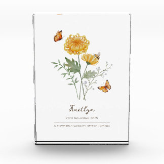 Chrysanthemum Birth Month Flower Photo Block