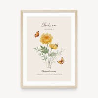 Chrysanthemum Birth Month Flower Poster