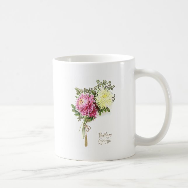 Chrysanthemum Birthday Coffee Mug (Right)
