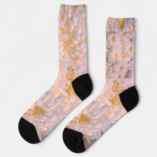 chrysanthemum bloom socks (Left)