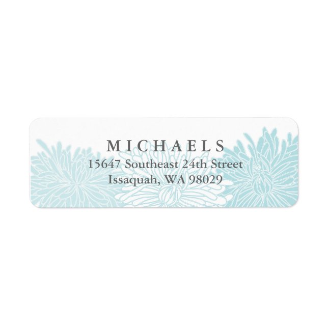 Chrysanthemum Blossom Return Address Labels (Front)