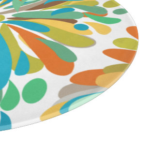 Chrysanthemum Bold Colourful Floral Cutting Board