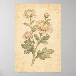 Chrysanthemum Botanical Print