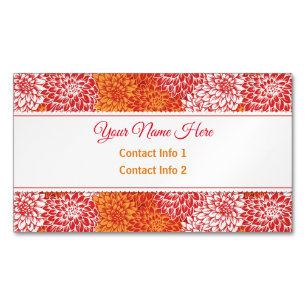Chrysanthemum Business Card Magnet