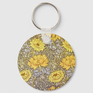 chrysanthemum by William Morris Key Ring