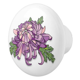 Chrysanthemum Ceramic Knob
