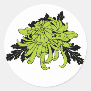Chrysanthemum Classic Round Sticker