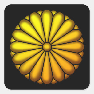Chrysanthemum crest square sticker