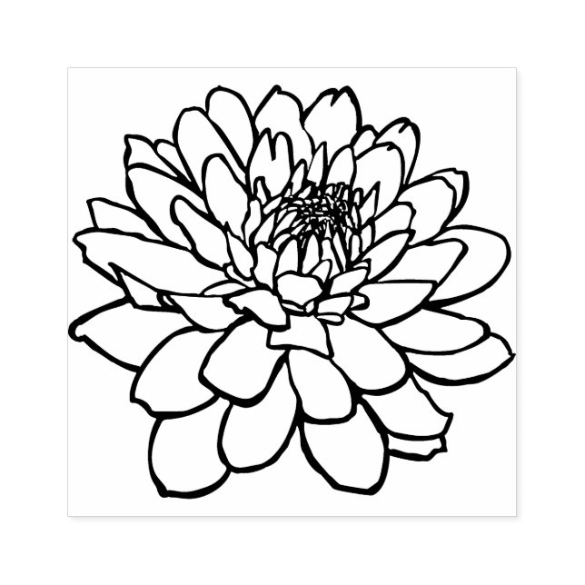 Chrysanthemum Drawing Rubber Stamp (Imprint)