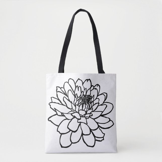 Chrysanthemum Drawing Tote Bag (Front)