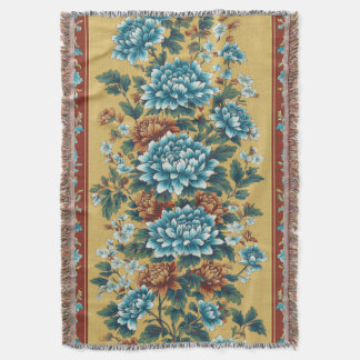 Chrysanthemum Elegy Throw Blanket