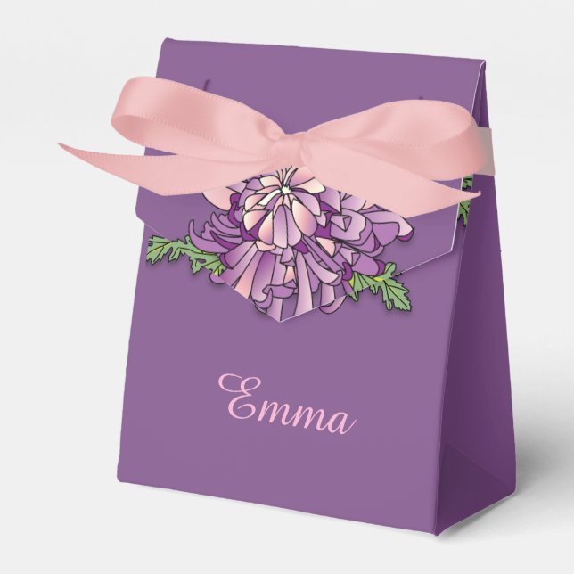 Chrysanthemum Favour Box (Front Side)