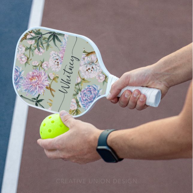 Chrysanthemum Flower Garden Botanical Pickleball Paddle (Personalized Pickleball Paddle)