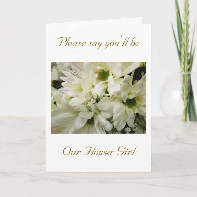 Chrysanthemum Flower Girl Request Card (Front)