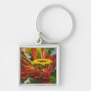 Chrysanthemum flower key ring