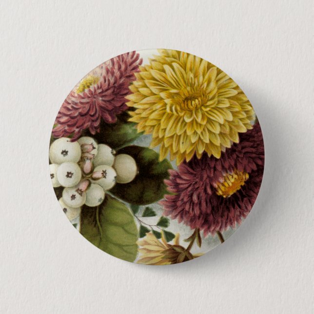 Chrysanthemum Flower Mum Floral 6 Cm Round Badge (Front)