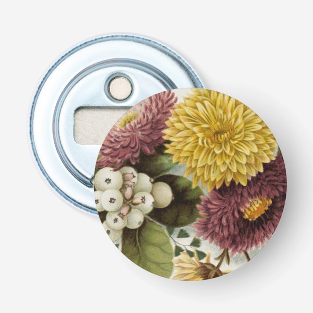 Chrysanthemum Flower Mum Floral Bottle Opener (Front)