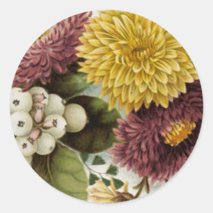 Chrysanthemum Flower Mum Floral Classic Round Sticker