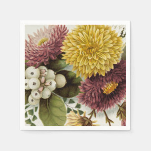 Chrysanthemum Flower Mum Floral Napkin