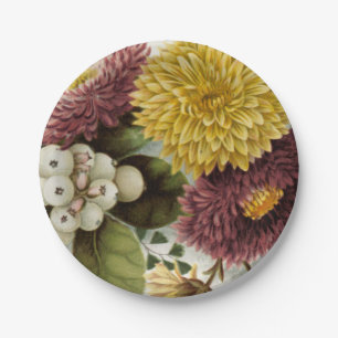Chrysanthemum Flower Mum Floral Paper Plate