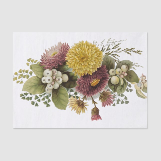 Chrysanthemum Flower Mum Floral Tissue Paper (Front)