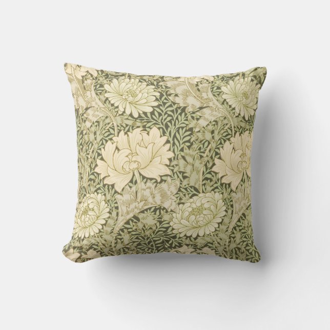 Chrysanthemum Flower Pattern (by William Morris) Cushion (Front)