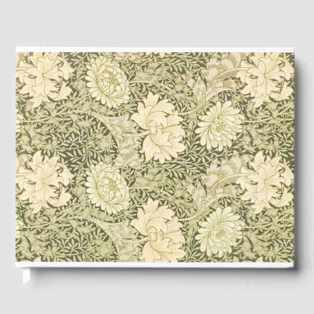 Chrysanthemum Flower Pattern (by William Morris) Guest Book (Front)
