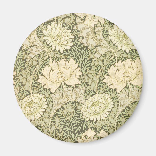 Chrysanthemum Flower Pattern (by William Morris) Magnet (Front)