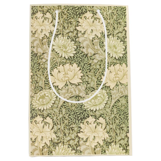 Chrysanthemum Flower Pattern (by William Morris) Medium Gift Bag (Front)