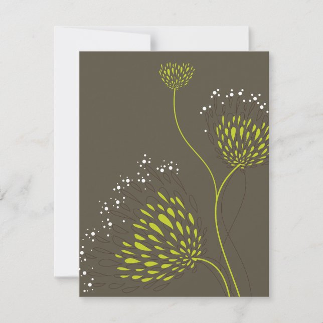 Chrysanthemum Flowers Floral Elegant Wedding RSVP (Front)