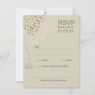 Chrysanthemum Flowers Floral Elegant Wedding RSVP Card