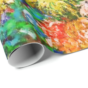 Chrysanthemum Flowers in a Vase Monet Fine Art Wrapping Paper