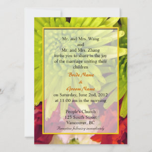 chrysanthemum flowers wedding invitations